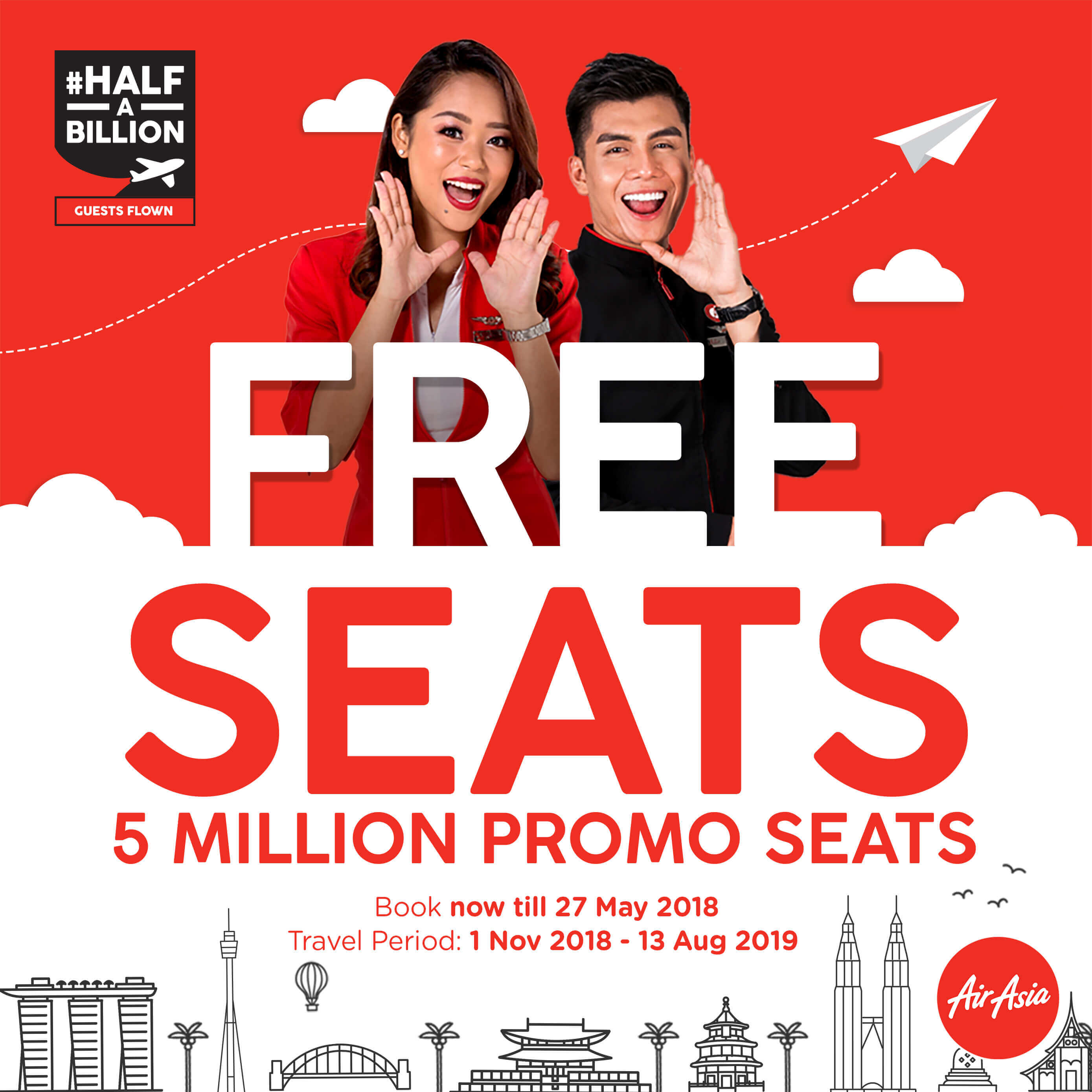 AirAsia Tawarkan 5 Juta Tempat Duduk Dengan Harga Promosi