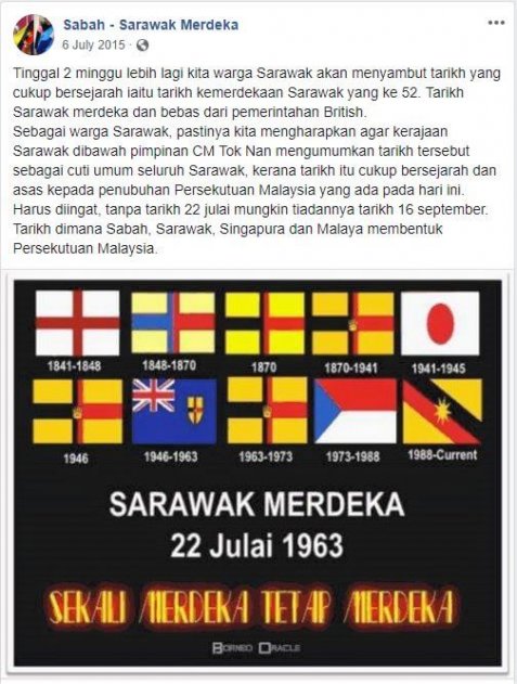 Kecoh!Page FB Sabah Sarawak Merdeka HINA YDP Agong Malaysia
