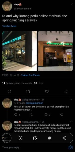 Kerana Salah Faham Air Starbuck, Remaja Ini Maki Pekerja Starbuck The Spring Kuching